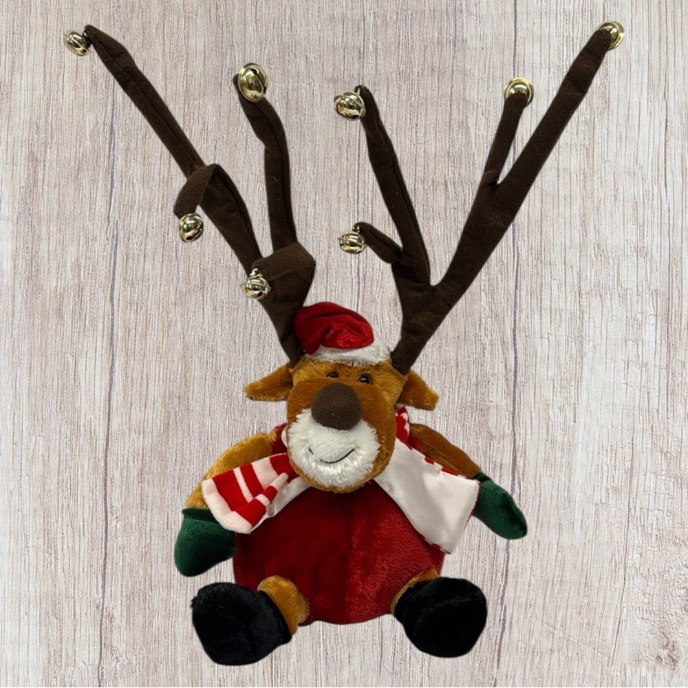 DanDee Singing LIGHT-UP Reindeer w/ Bells Christmas 20" Signs Winter Wonderland